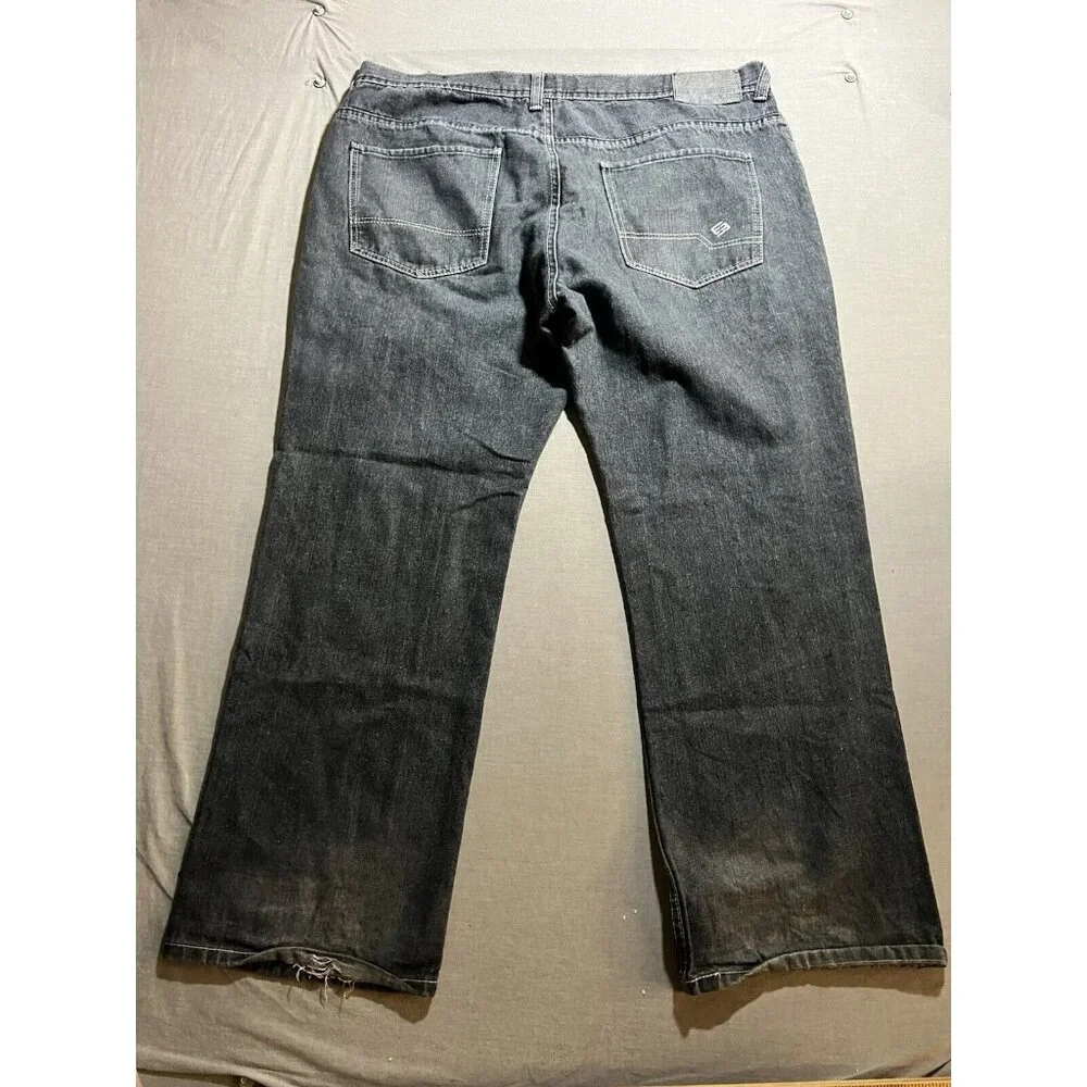 Vintage ENYCE Jeans Mens 42x30 Black Denim Relaxed Straight‎ Hip Hop Culture Y2K